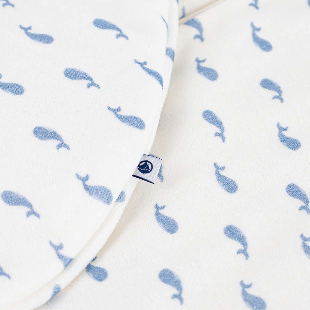 Petit Bateau Baby Sleepsac White With Whale Print