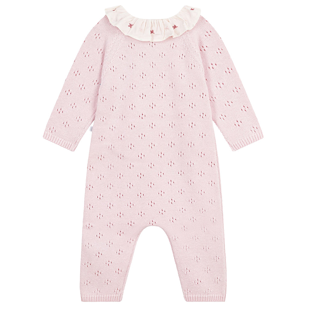 Petit Bateau Baby Knit Jumpsuit Barely Pink