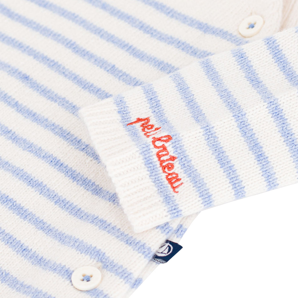Petit Bateau Baby Knit Jumpsuit Polaire Blue Stripes