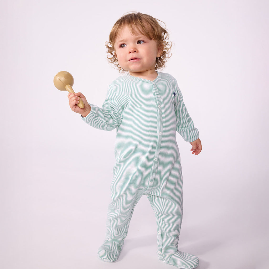 Petit Bateau Baby Pyjamas Bob Green Stripes