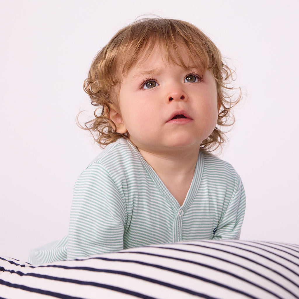Petit Bateau Baby Pyjamas Bob Green Stripes