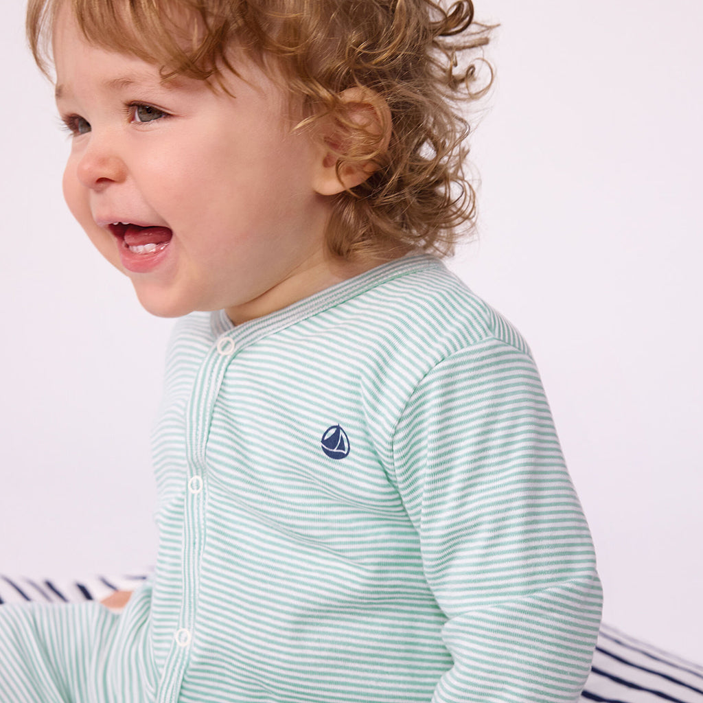 Petit Bateau Baby Pyjamas Bob Green Stripes