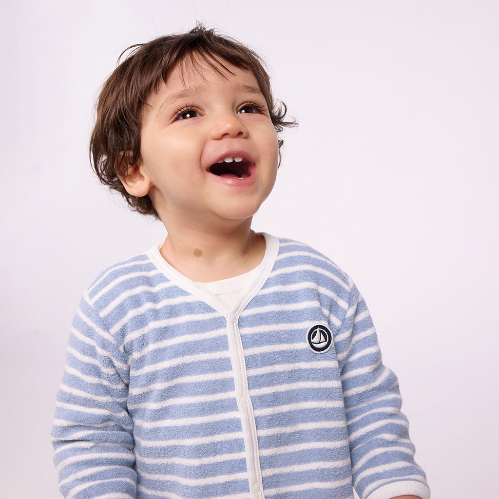 Petit Bateau Baby Pyjamas Polaire Blue Stripes