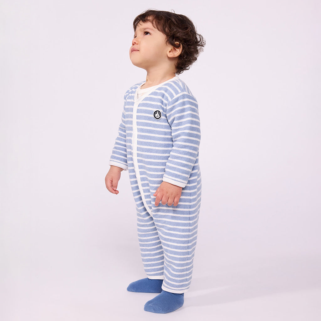 Petit Bateau Baby Pyjamas Polaire Blue Stripes