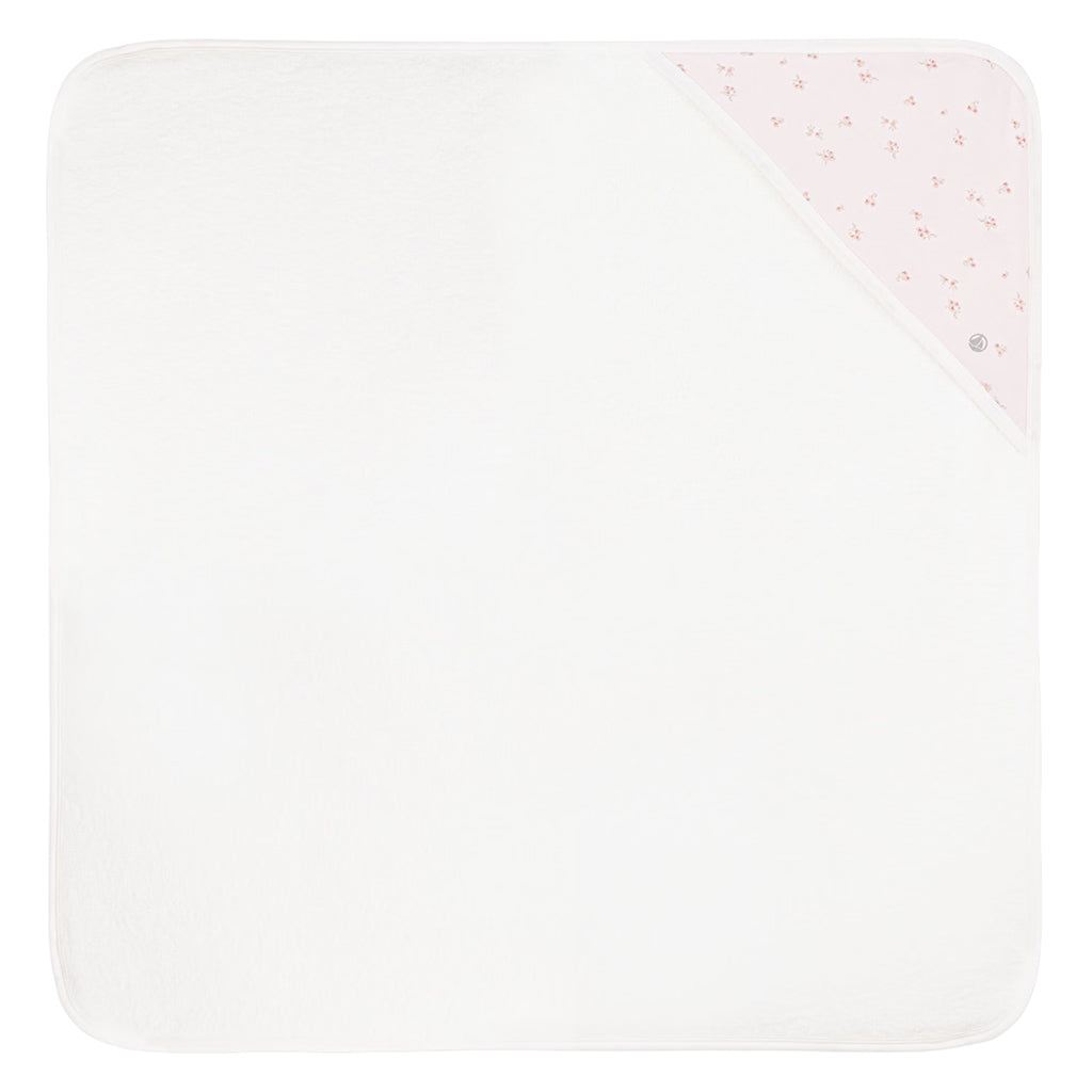 Petit Bateau Baby Bath Square Towel Barely Pink Floral Print