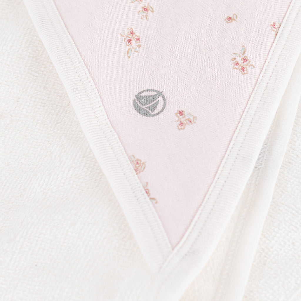 Petit Bateau Baby Bath Square Towel Barely Pink Floral Print