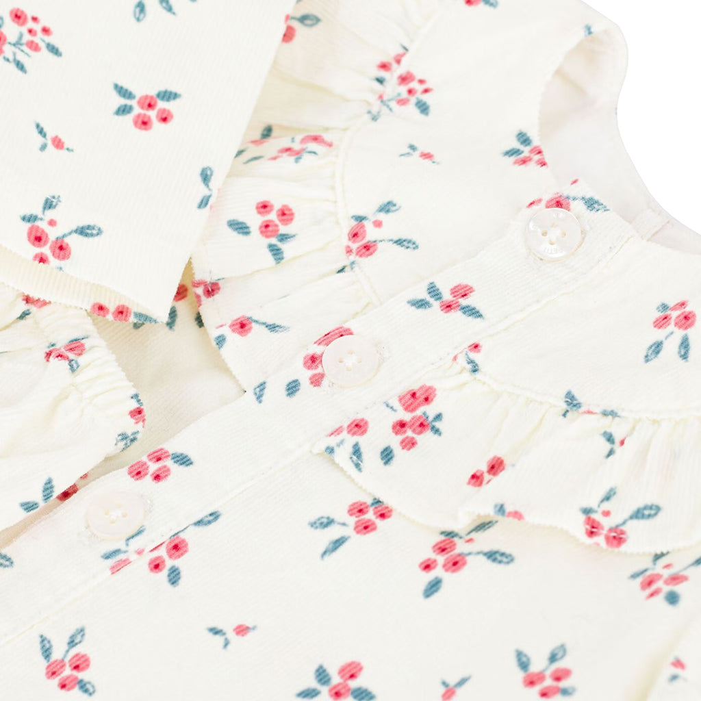 Petit Bateau Baby Dress With Bloomers Milk Cream Floral Print