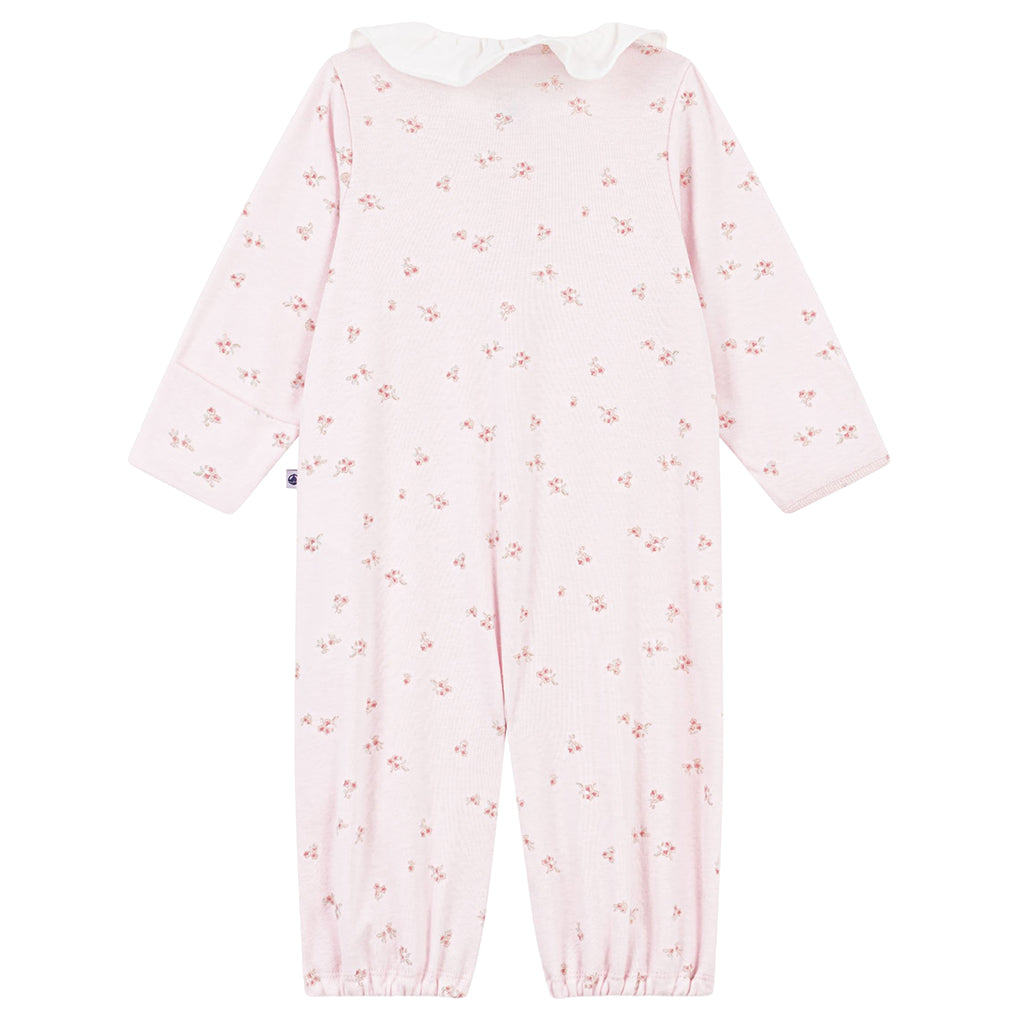 Petit Bateau Baby Convertible Jumpsuit/Sleeping Bag Floral Print Barely Pink