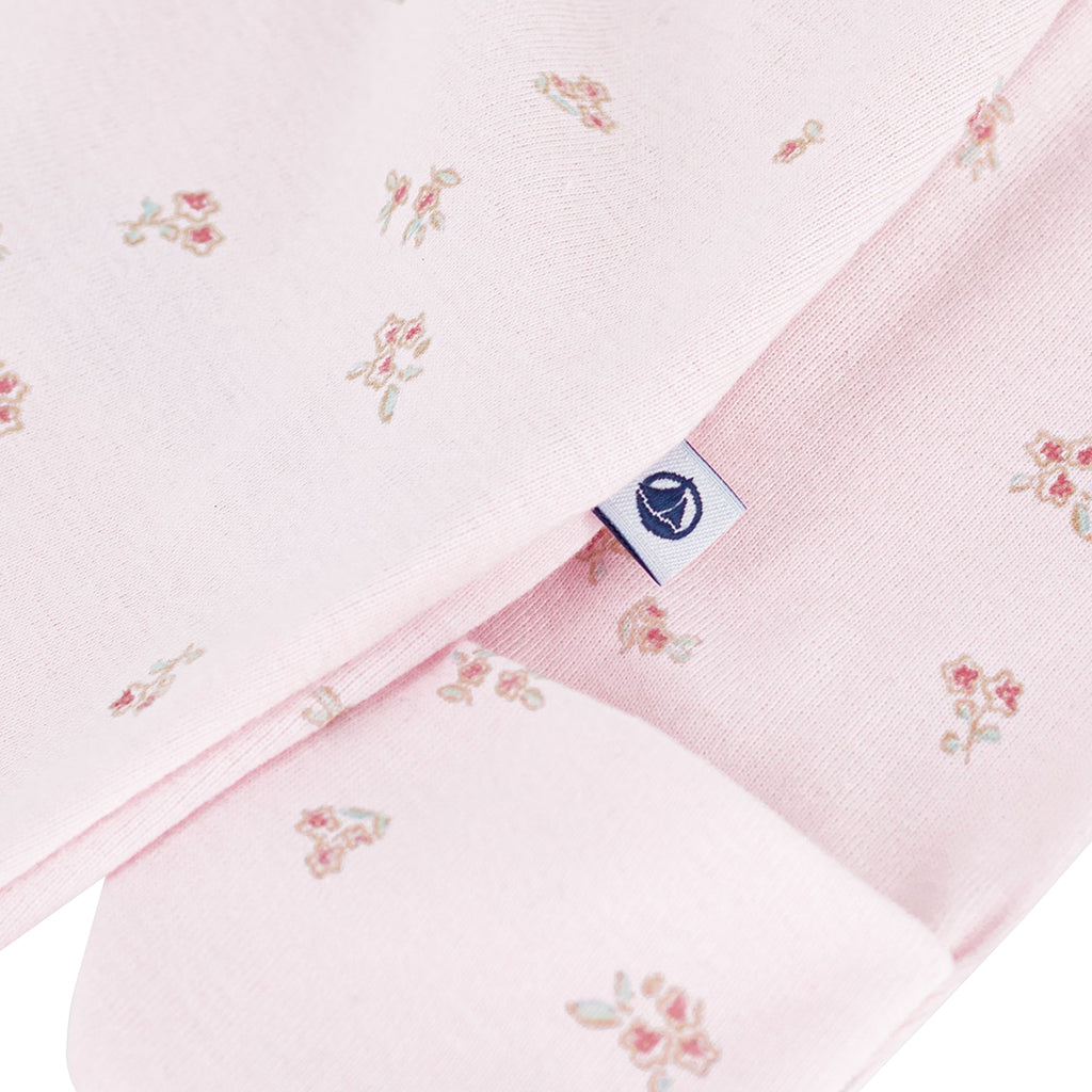 Petit Bateau Baby Convertible Jumpsuit/Sleeping Bag Floral Print Barely Pink