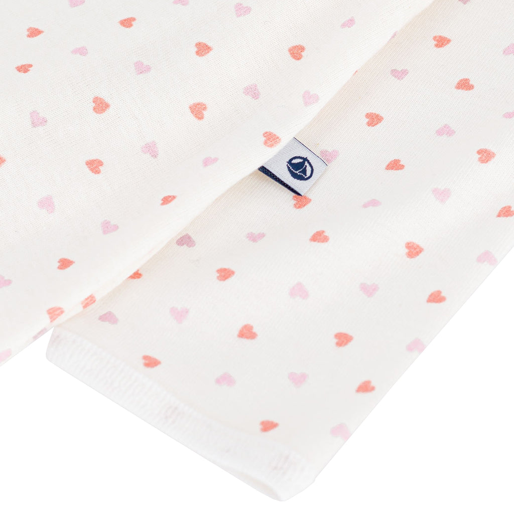 Petit Bateau Baby Bodyjama Pyjamas White Heart Print