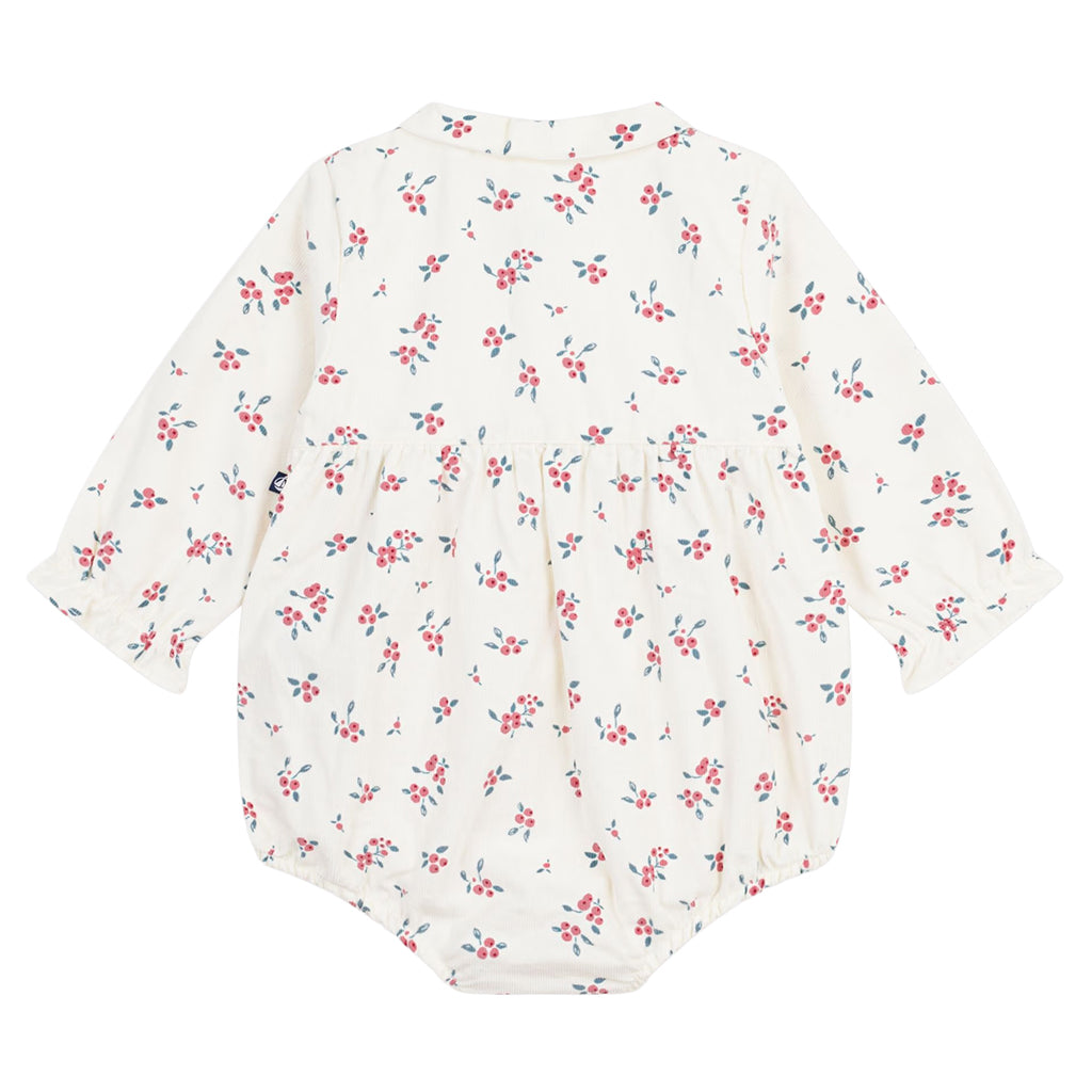 Petit Bateau Baby Romper Milk Cream Floral Print