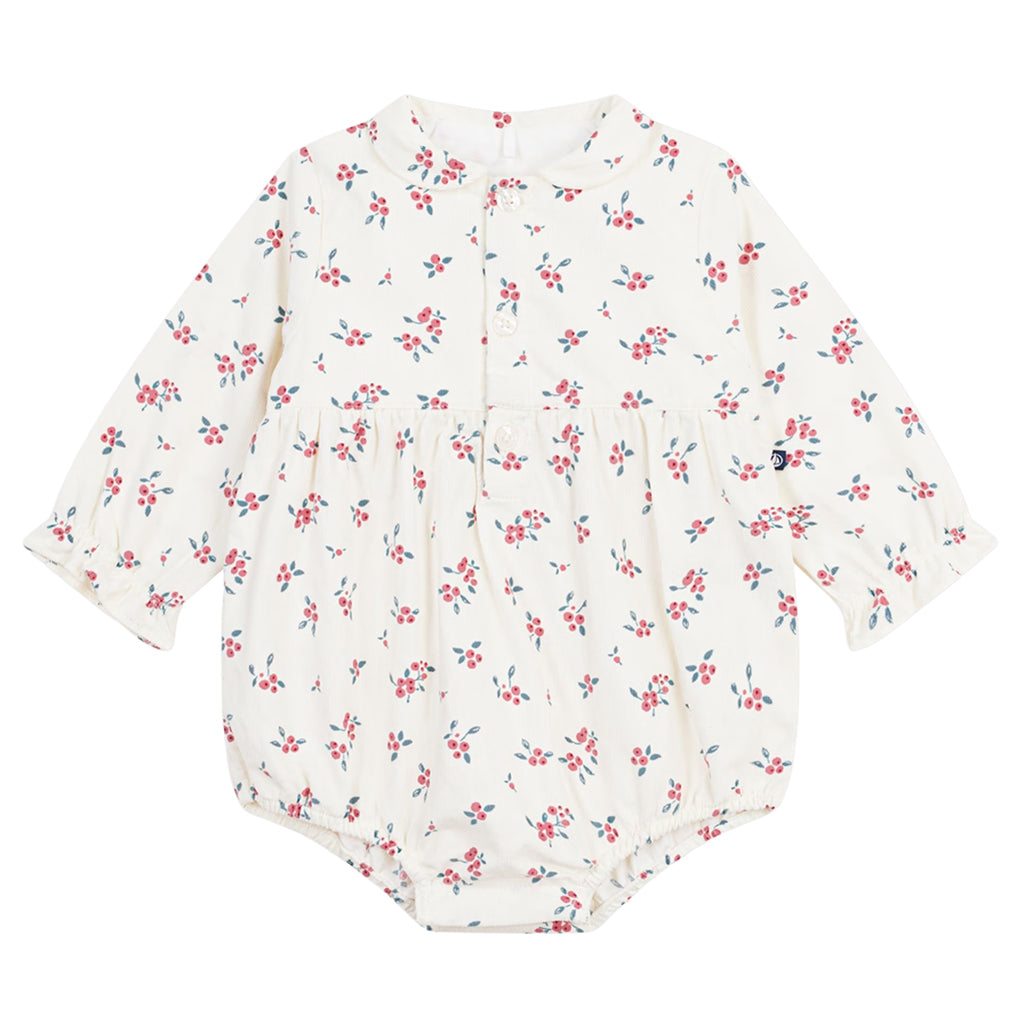 Petit Bateau Baby Romper Milk Cream Floral Print