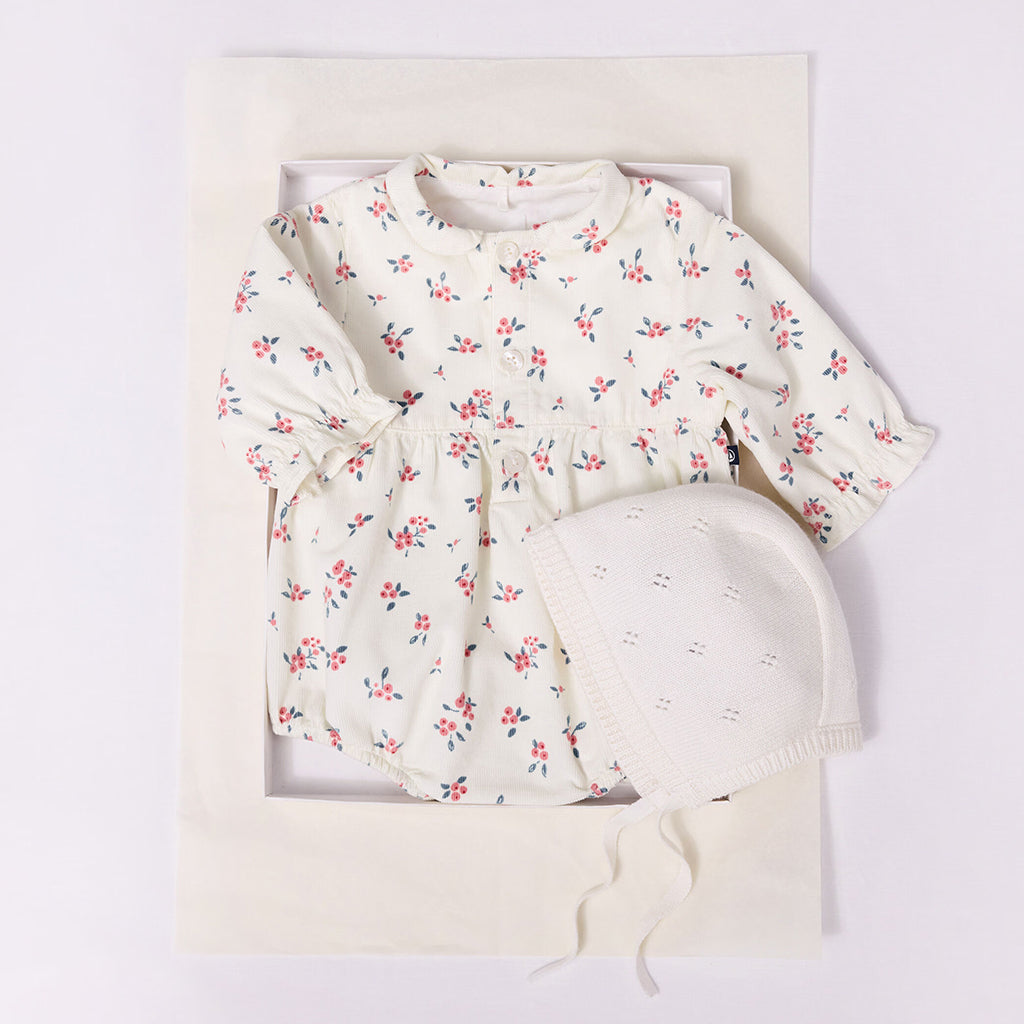 Petit Bateau Baby Romper Milk Cream Floral Print