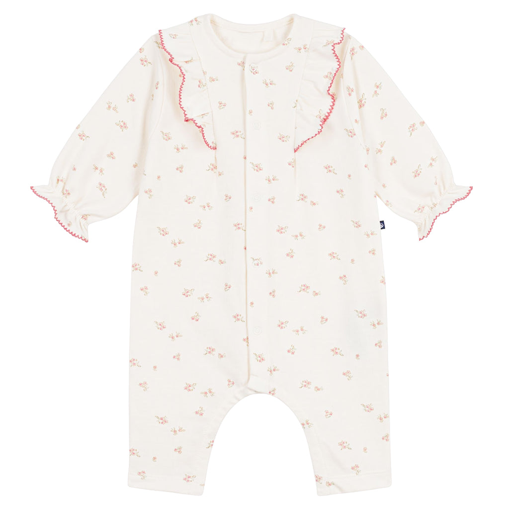 Petit Bateau Baby Jumpsuit Milk Cream Floral Print