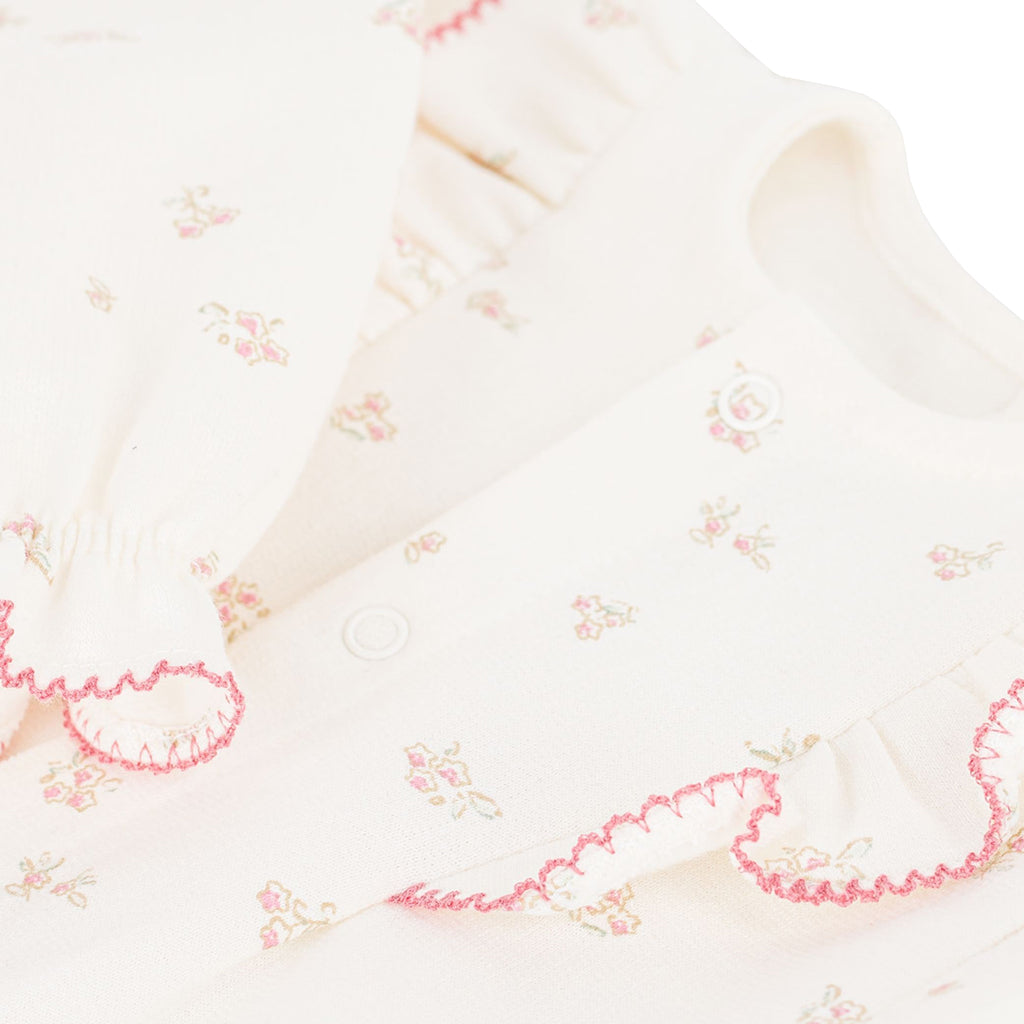 Petit Bateau Baby Jumpsuit Milk Cream Floral Print