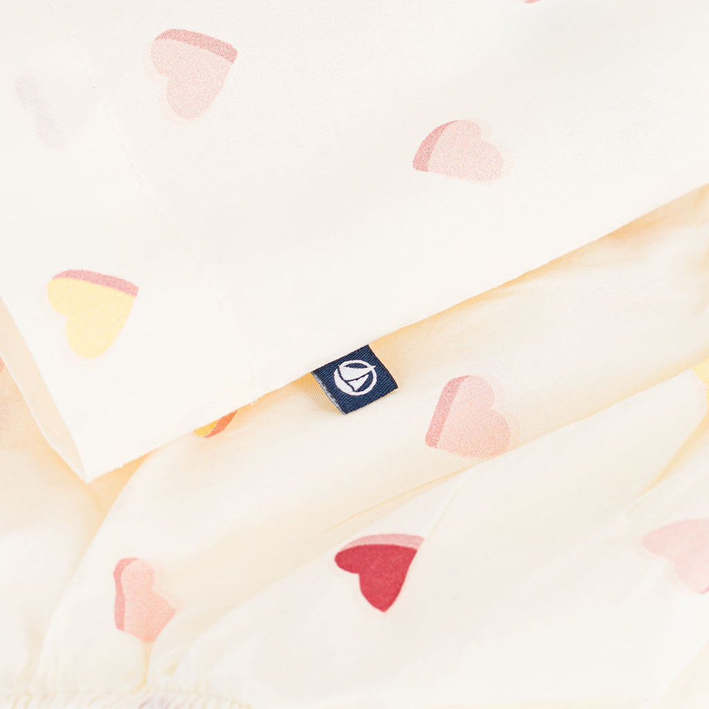 Petit Bateau Baby Dress With Bloomers Cream Heart Print