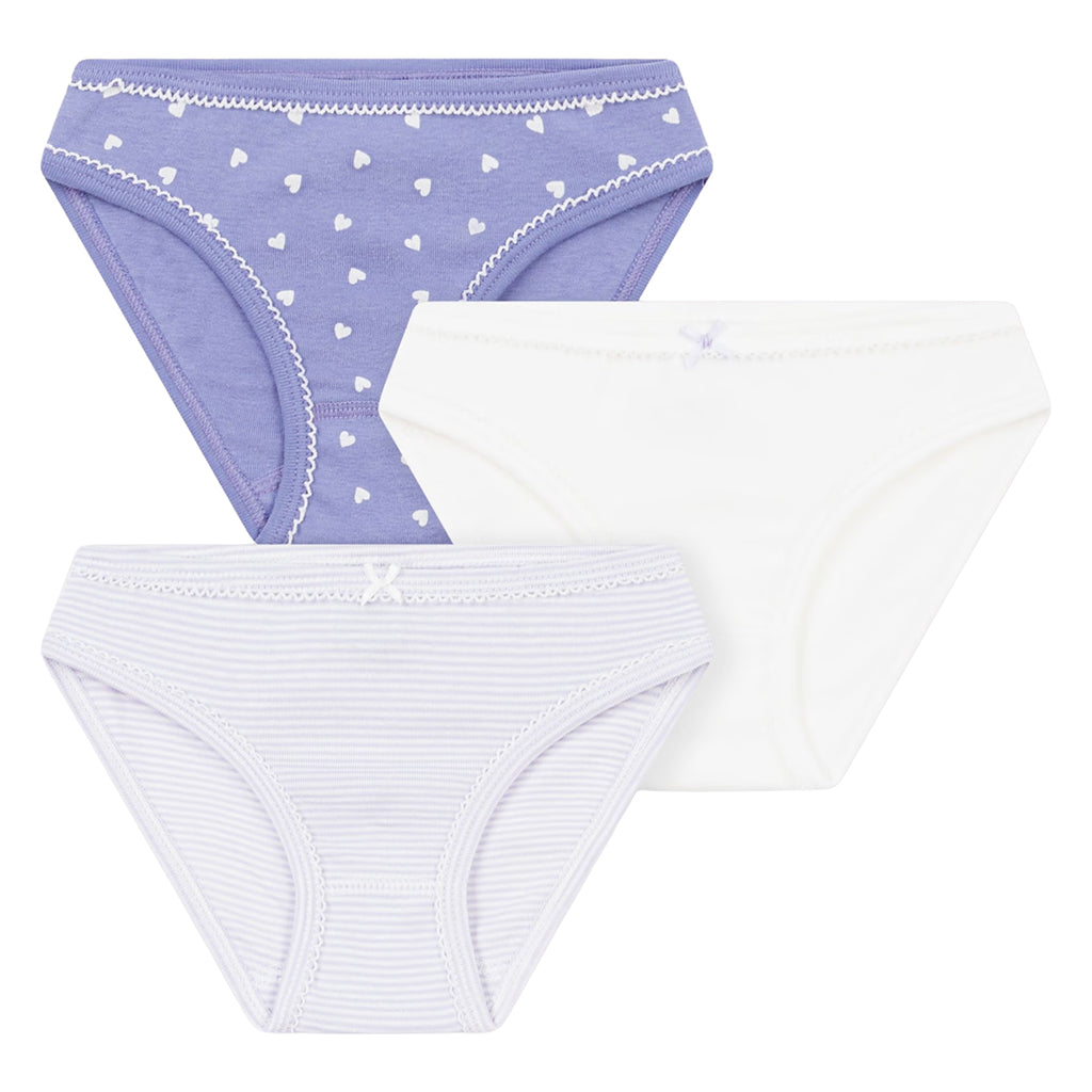 Petit Bateau Child Set Of Three Underwear Blue