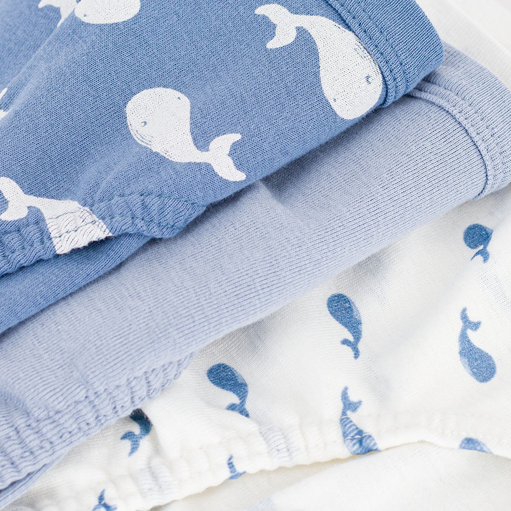 Petit Bateau Child Set Of Three Underwear Blue Whale Print