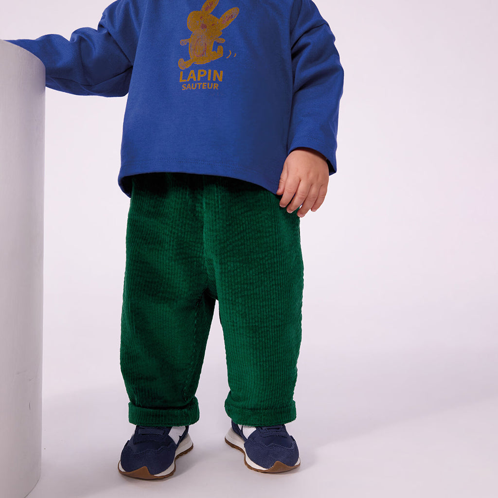 Petit Bateau Baby Velour Pants Evergreen