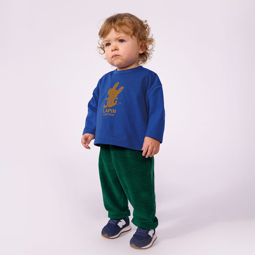 Petit Bateau Baby Velour Pants Evergreen