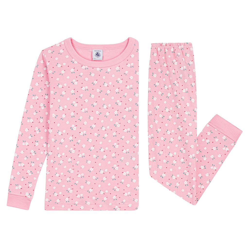 Petit Bateau Child Pyjamas Charming Pink Floral Print