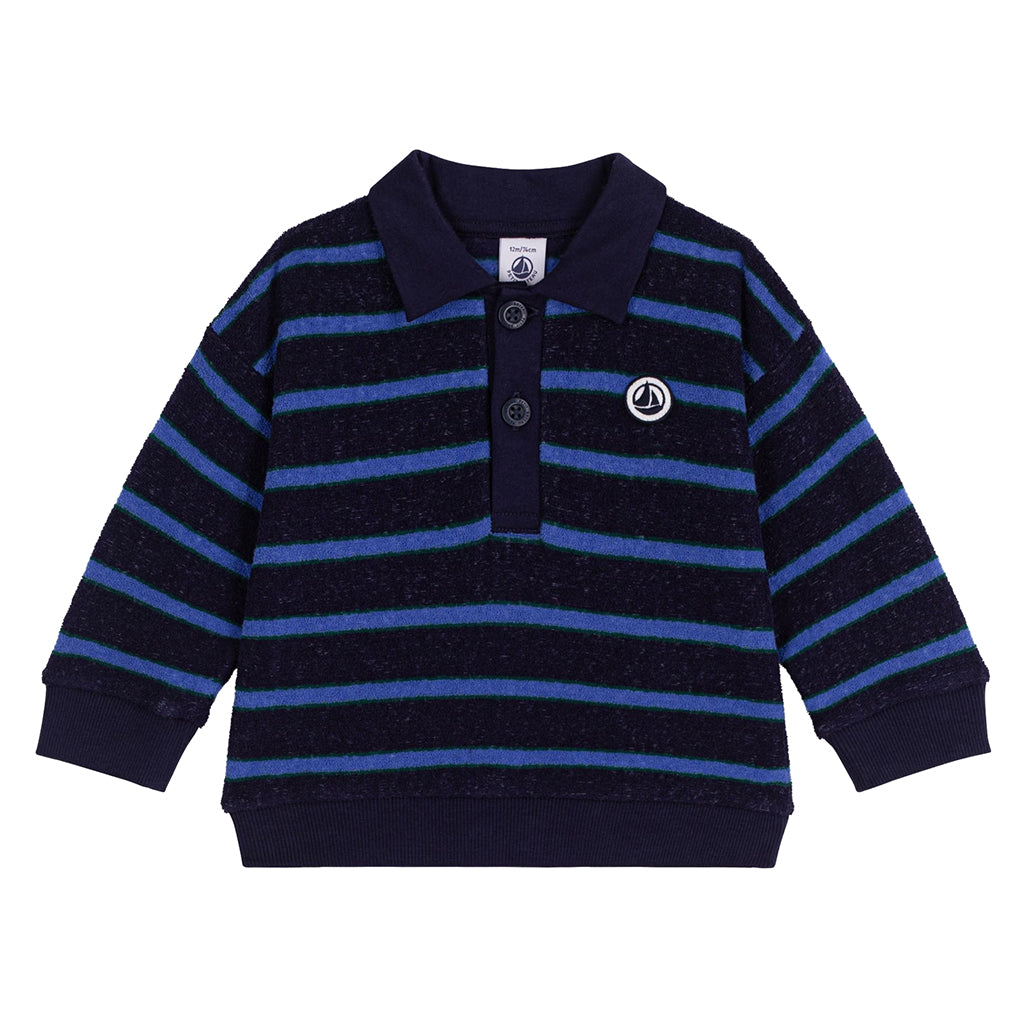 Petit Bateau Baby Sweatshirt Soir Blue Stripes