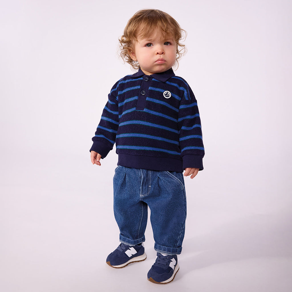 Petit Bateau Baby Sweatshirt Soir Blue Stripes