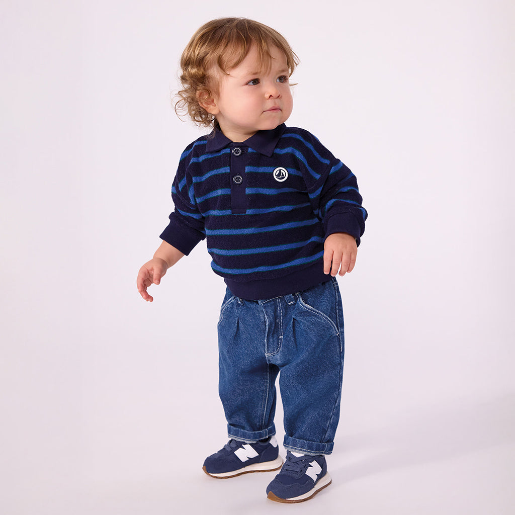 Petit Bateau Baby Sweatshirt Soir Blue Stripes
