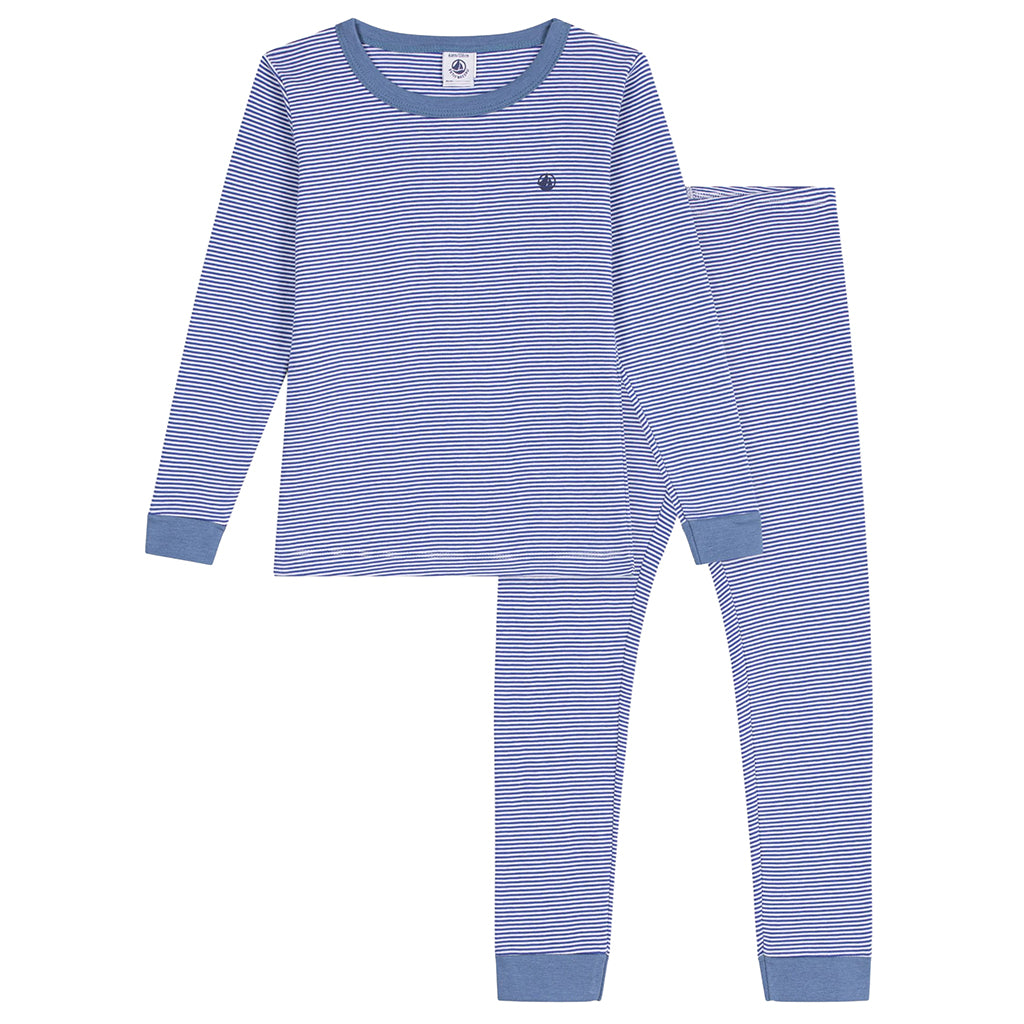 Petit Bateau Child Pyjamas Ultramarine Blue Stripes