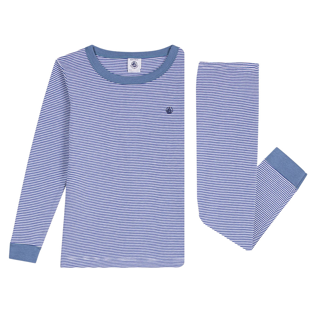 Petit Bateau Child Pyjamas Ultramarine Blue Stripes