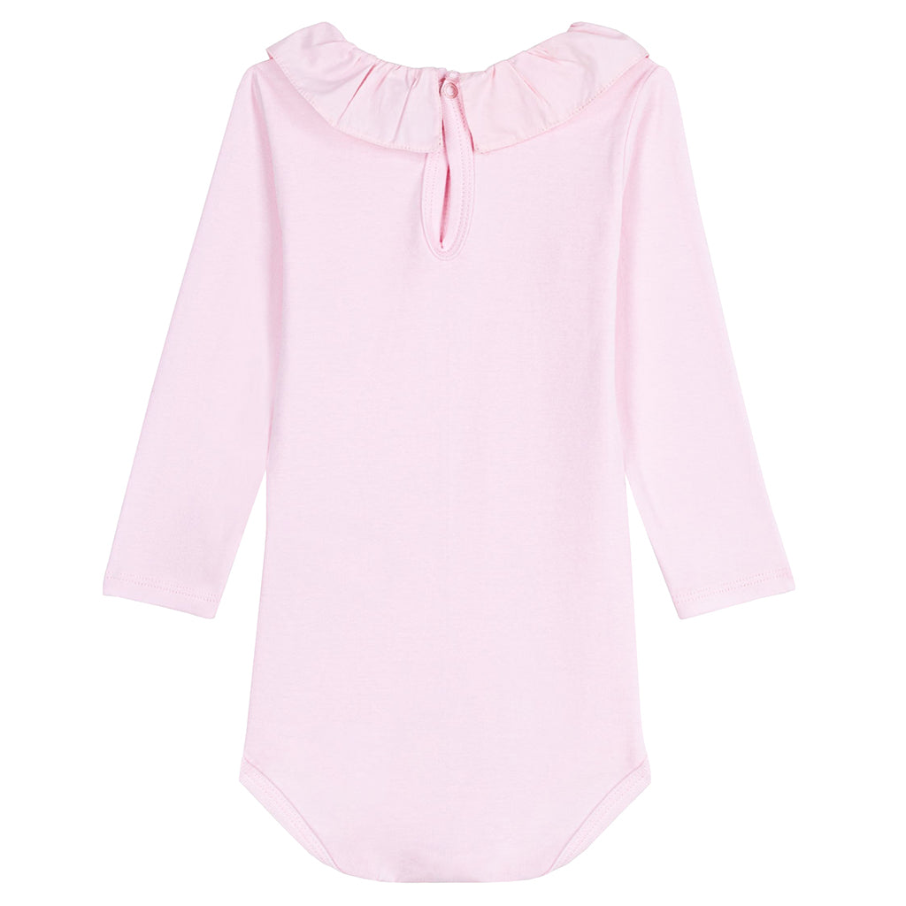 Petit Bateau Baby Collared Bodysuit Barely Pink