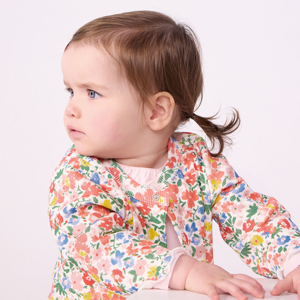 Petit Bateau Baby Cardigan Multicolour Floral Print