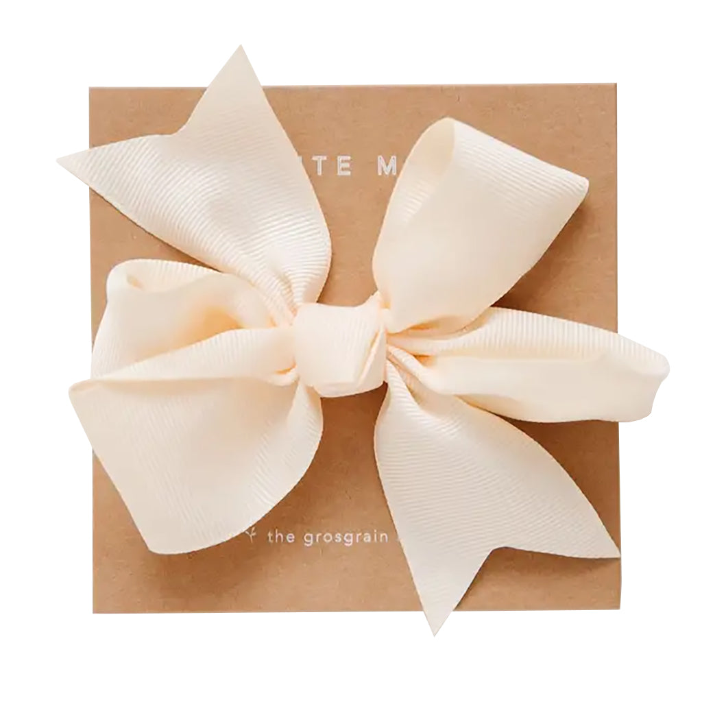 Petite Moss Grosgrain Bow Clip Buttercream