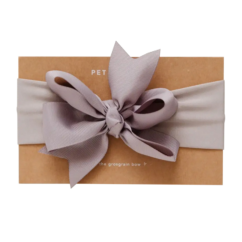 Petite Moss Grosgrain Bow Headband Grey