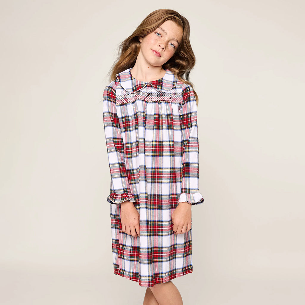 Petite Plume Baby And Child Brushed Cotton Eloise Nightgown Balmoral Tartan
