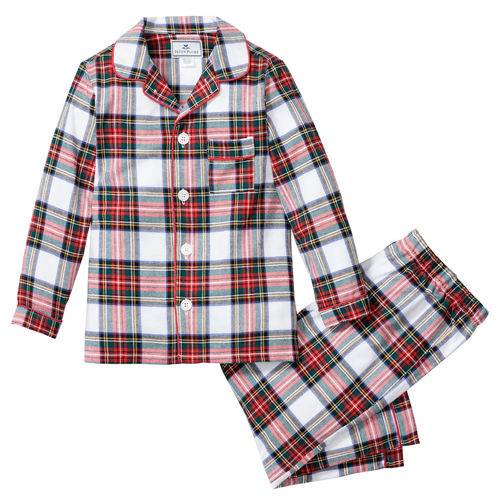 Petite Plume Baby And Child Brushed Cotton Pyjama Set Balmoral Tartan