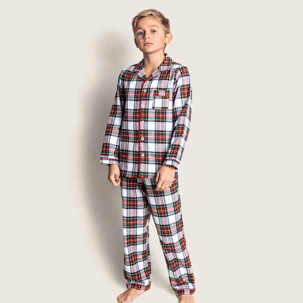 Petite Plume Baby And Child Brushed Cotton Pyjama Set Balmoral Tartan