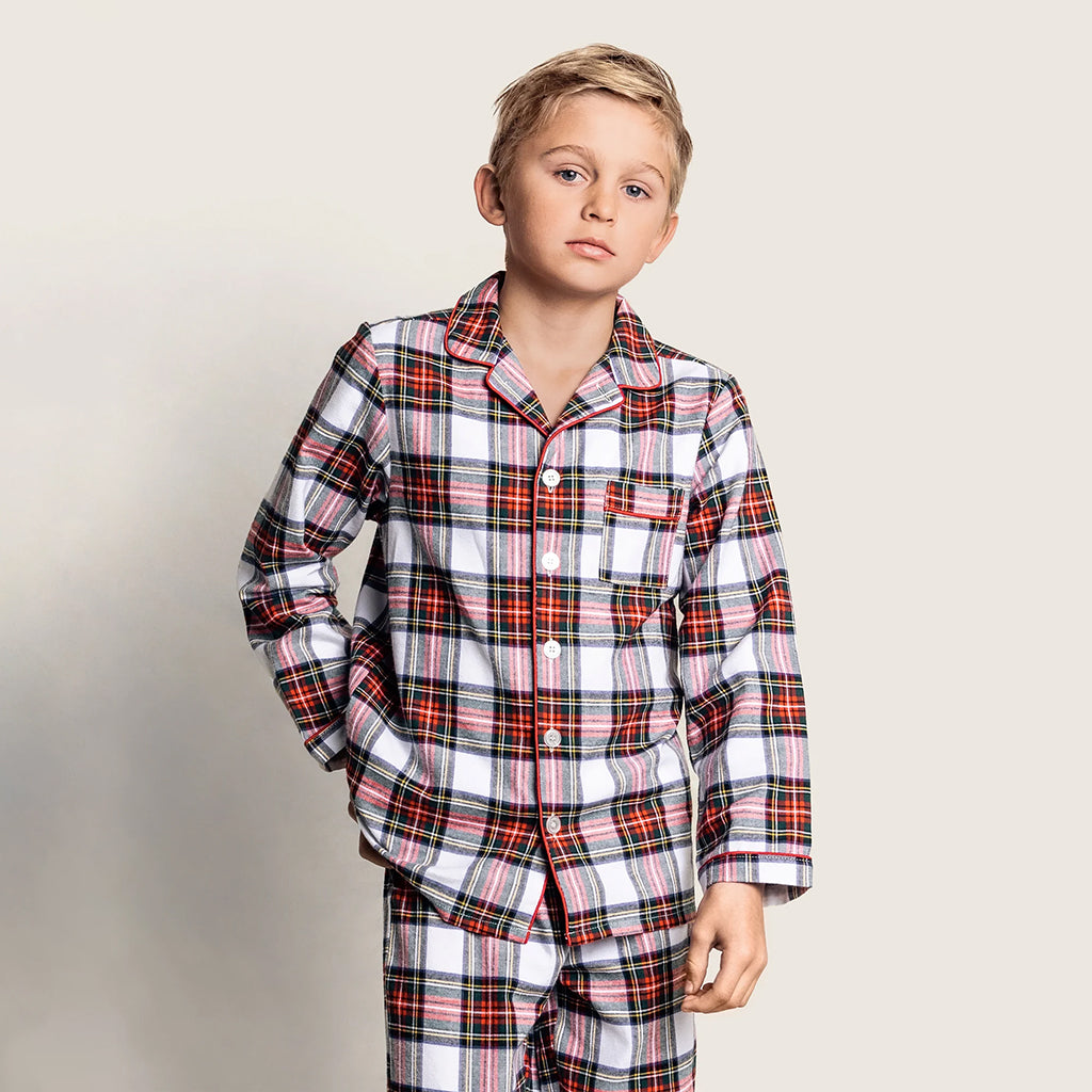 Petite Plume Baby And Child Brushed Cotton Pyjama Set Balmoral Tartan