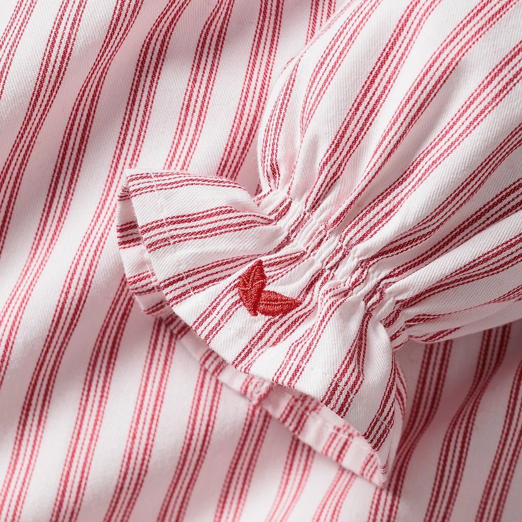 Petite Plume Baby And Child Twill Delphine Nightgown Antique Red Ticking