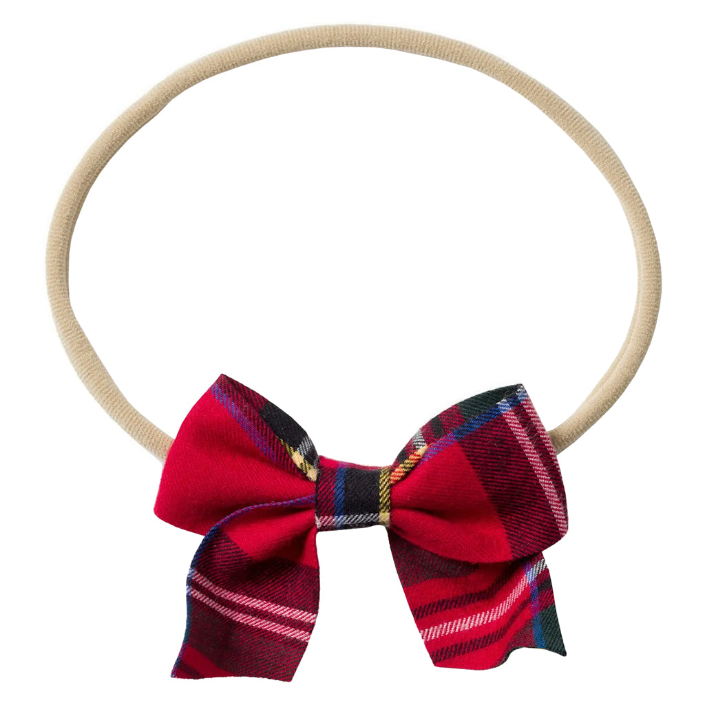 Petite Plume Baby Hair Bow Imperial Red Tartan