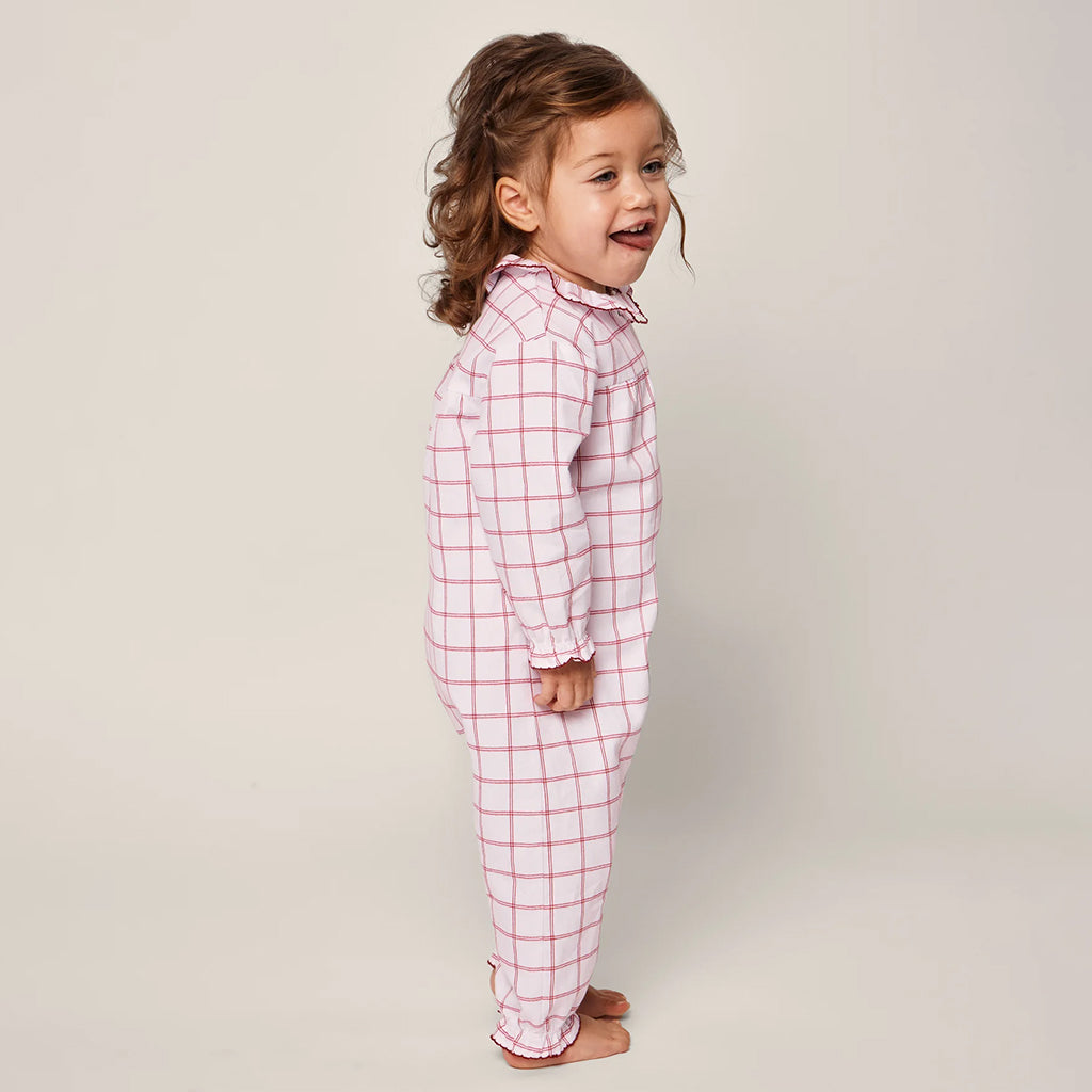 Petite Plume Baby Twill Madeline Jumpsuit Garnet Red Tattersall