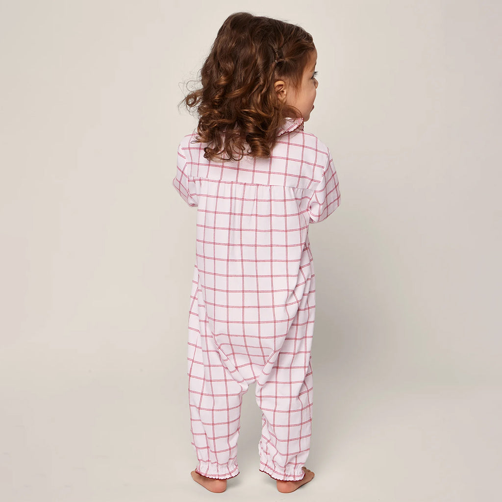 Petite Plume Baby Twill Madeline Jumpsuit Garnet Red Tattersall