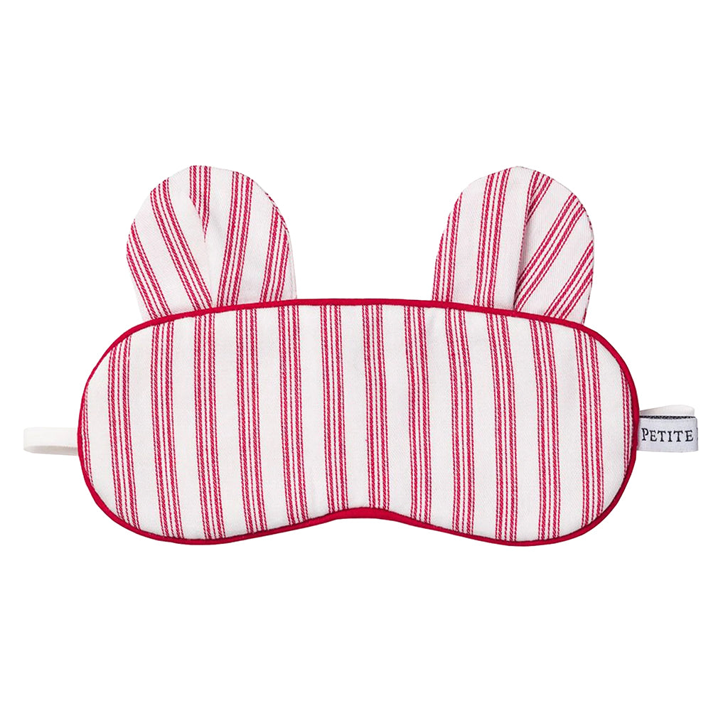 Petite Plume Child Bear-y Sleep Mask Antique Red Ticking