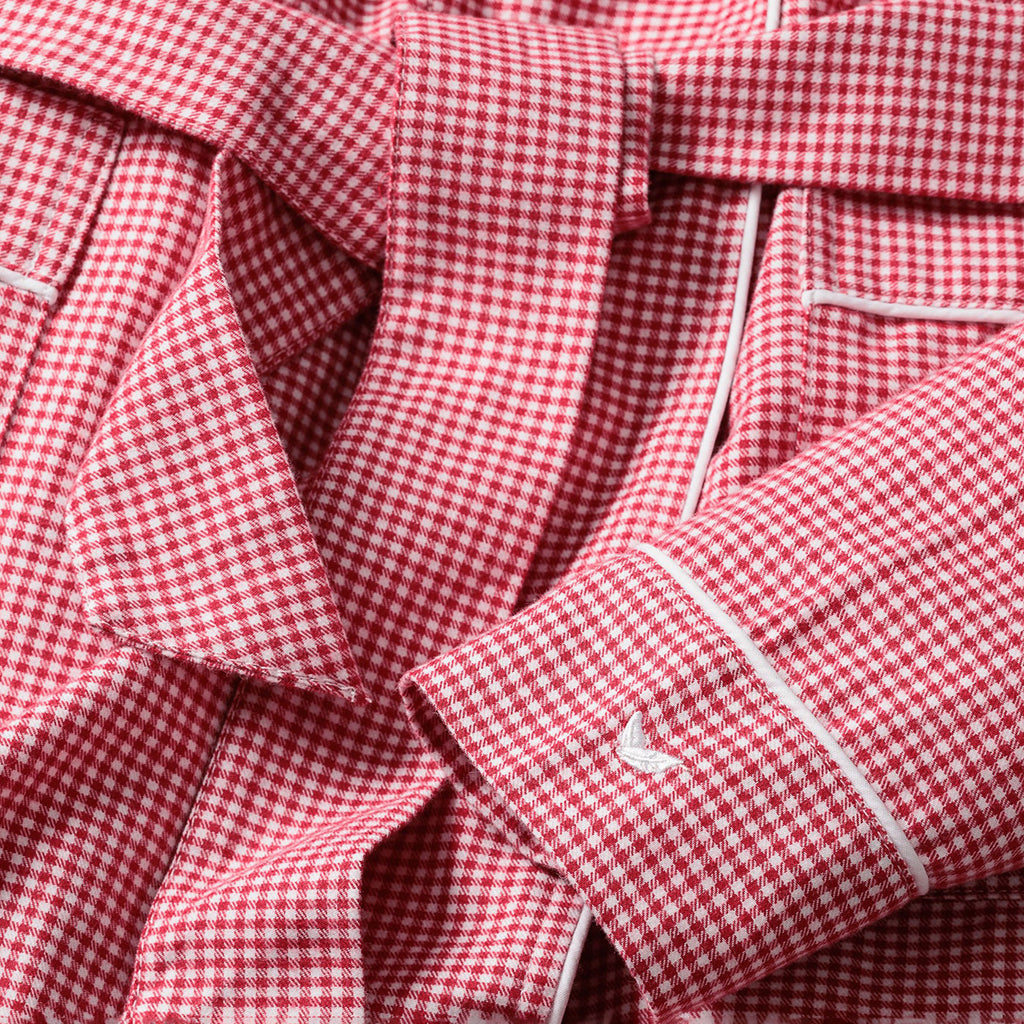 Petite Plume Child Flannel Robe Red Mini Gingham