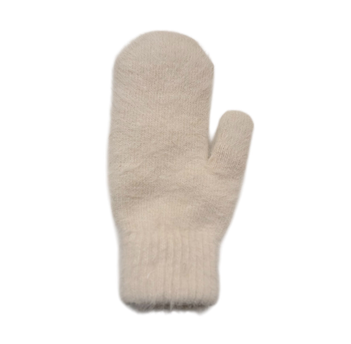 Billy Bamboo Woman Fluffy Angora Mittens Cream