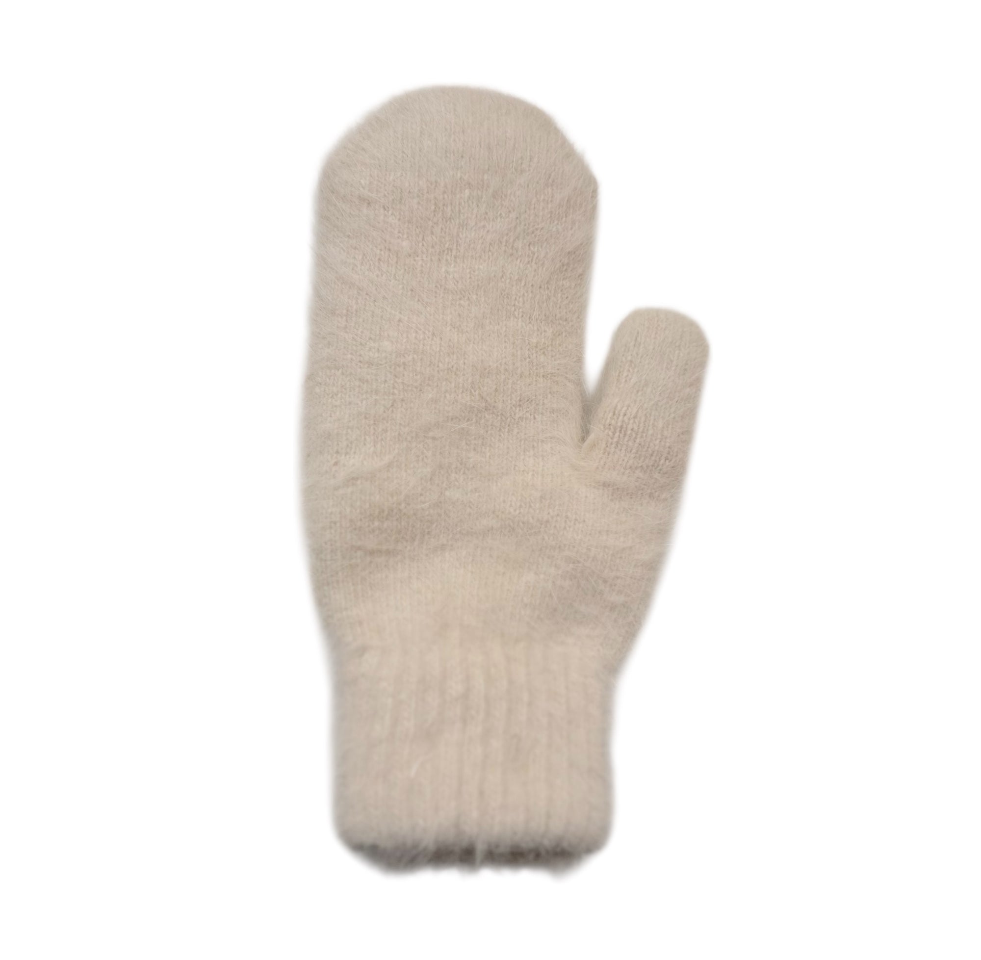 Billy Bamboo Woman Fluffy Angora Mittens Cream