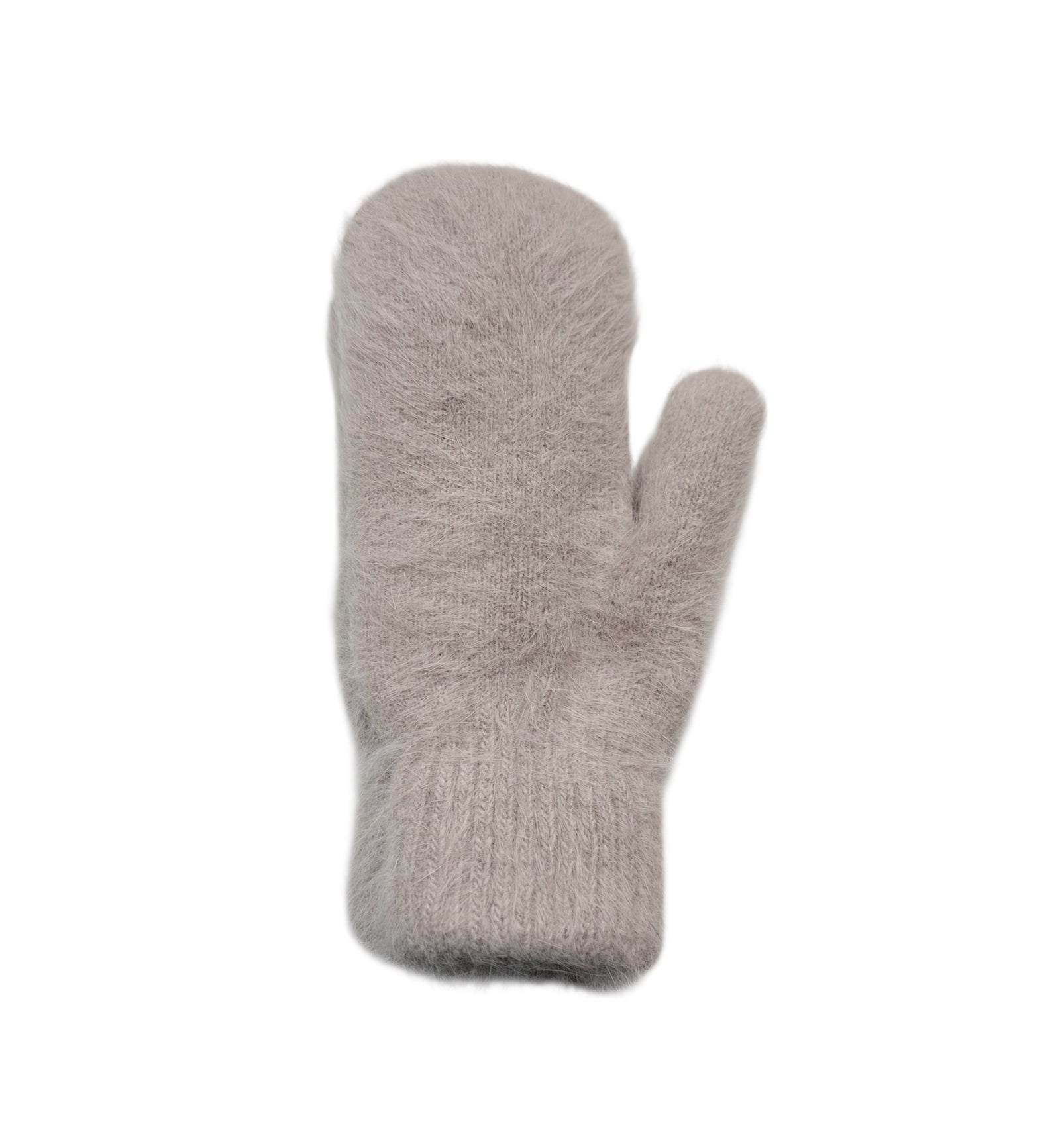 Billy Bamboo Woman Fluffy Angora Mittens Neutral Oat