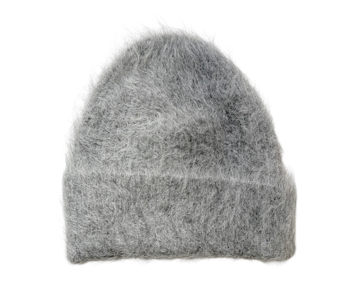 Billy Bamboo Woman Alpaca Fluffy Beanie Light Gray