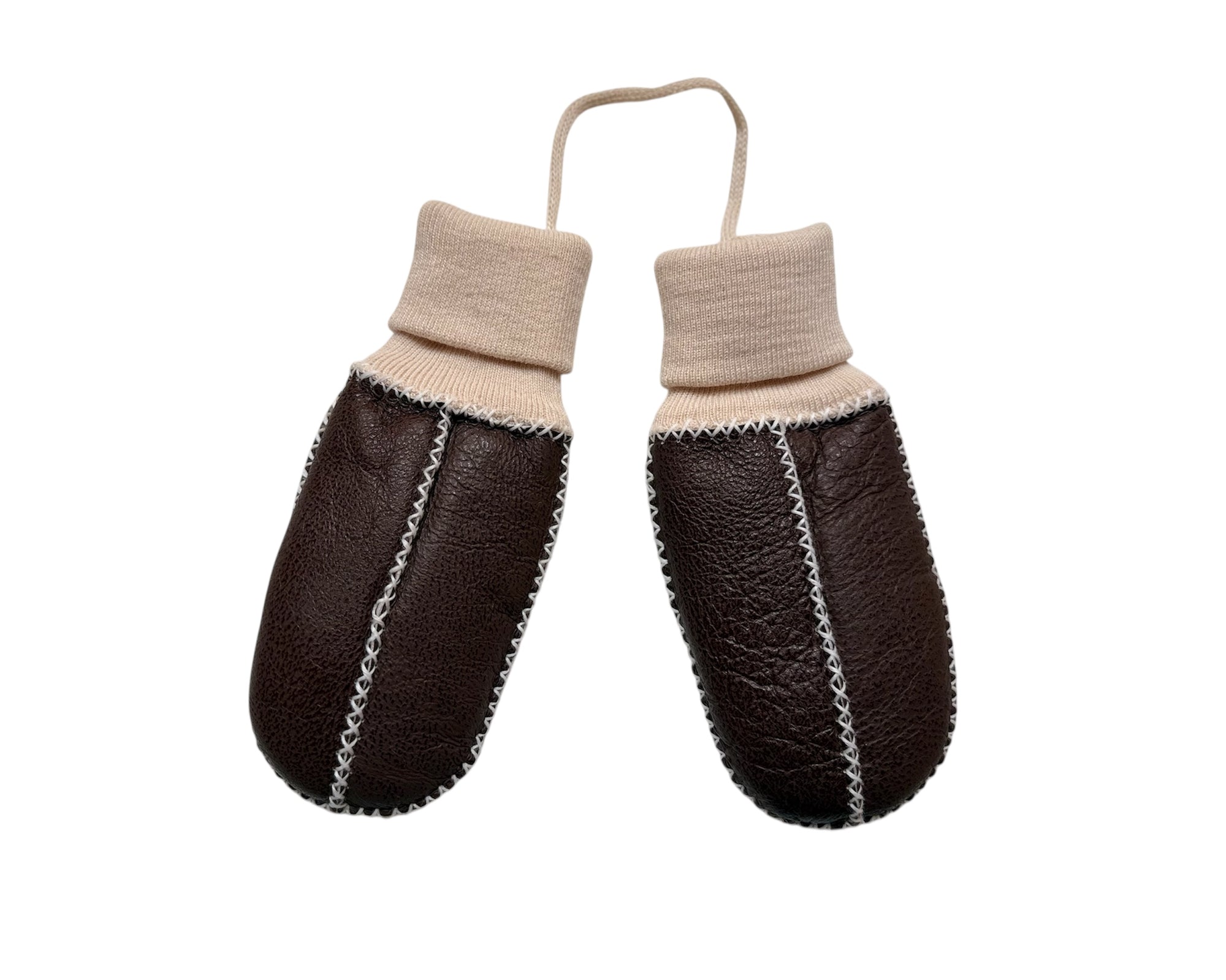 Billy Bamboo Kids Shearling Mittens Brown