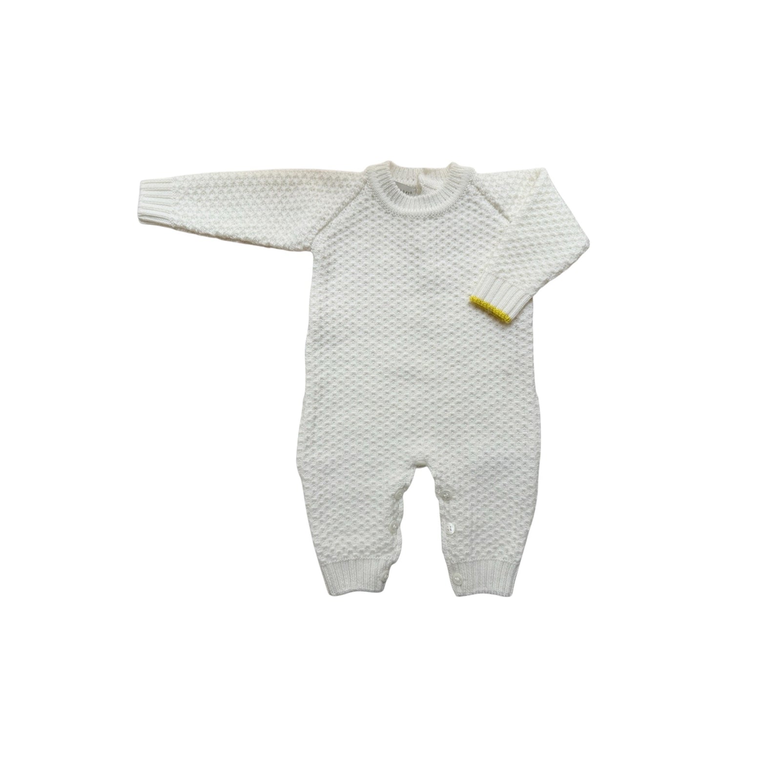 Gensami Baby Honeycomb Knit Jumpsuit White